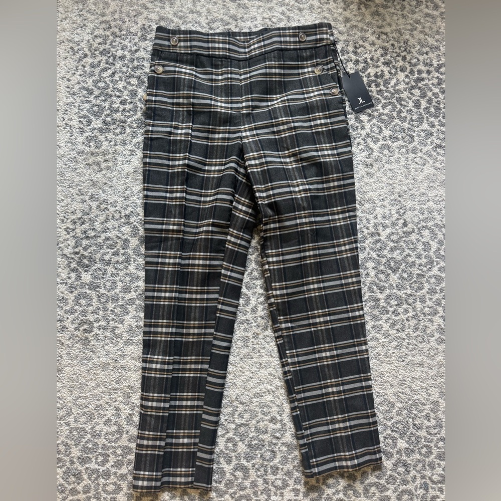 Jules & Leopold Charcoal and Cream Plaid Trousers